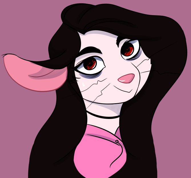 Anxious Mouse Girl Portrait by Lobo