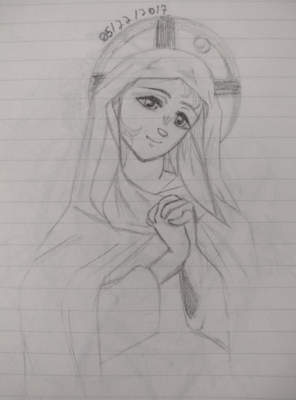 Virgin Mary Sketch by Lobo