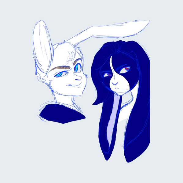 Rabbit Boy and Girl Sketch by Lobo