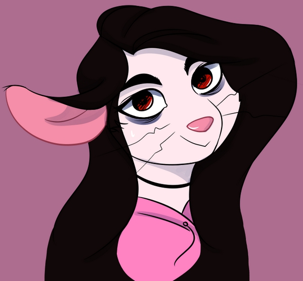 Anxious Mouse Girl Portrait by Lobo